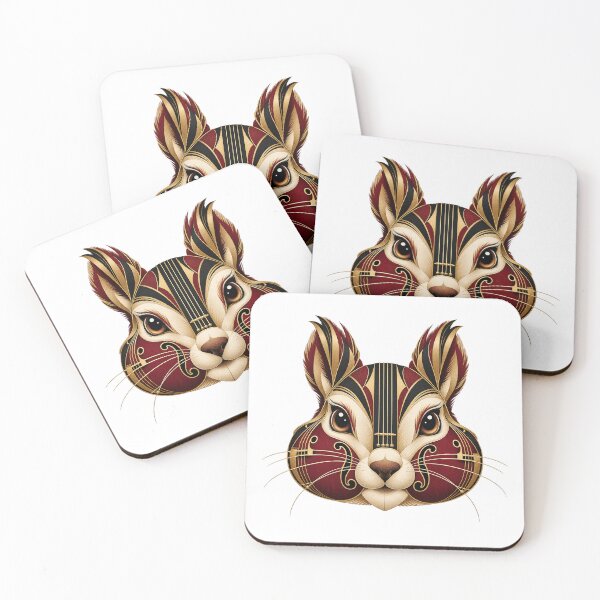 Item preview, Squirrel Musical Portrait in 1930s Art Deco designed and sold by Mono.fi Studios.