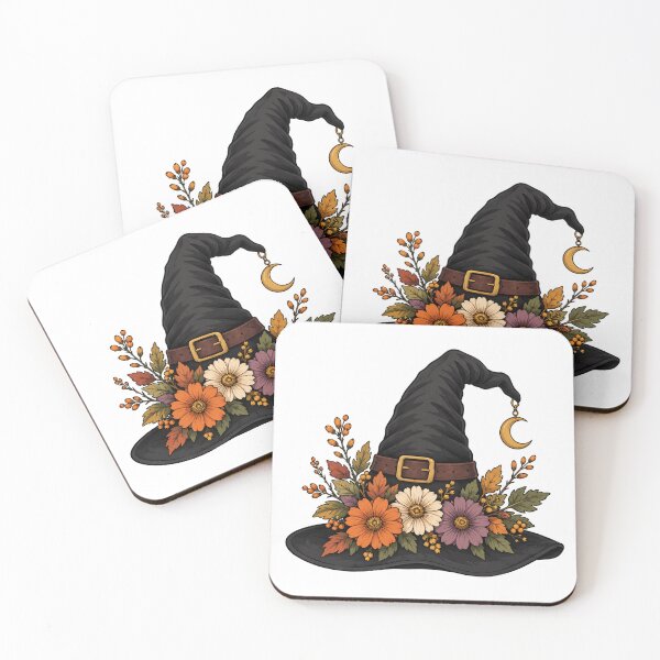 Item preview, Vintage Witch Hat with Autumn Flowers – Gothic Halloween Art designed and sold by kstheladesigns.