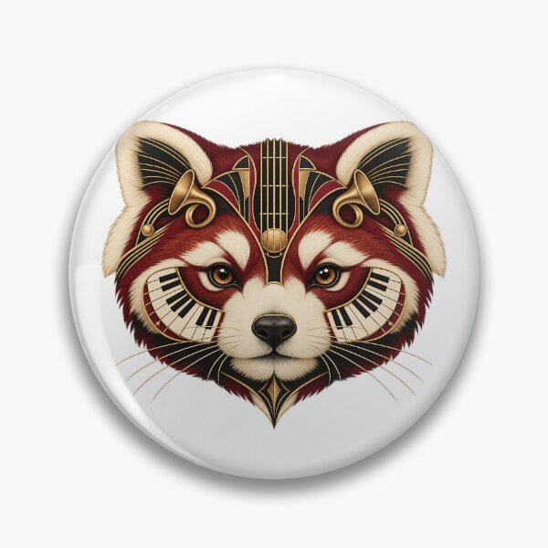 Item preview, Red Panda Musical Portrait in 1930s Art Deco designed and sold by Mono.fi Studios.