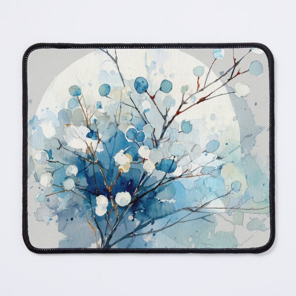 Item preview, Snowberry Branch and Pale Moon in Watercolor designed and sold by solynneart.