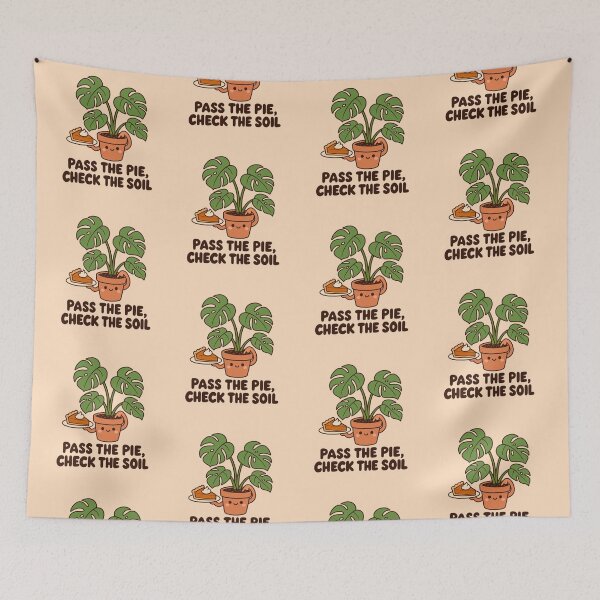 Item preview, Pass the Pie, Check the Soil — Kawaii Thanksgiving Humor — Funny Houseplant Lover designed and sold by Im-Ara.