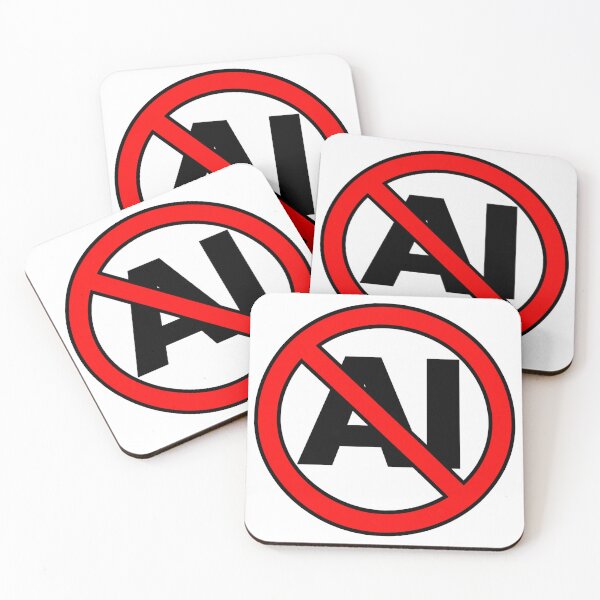 Item preview, No AI Funny Anti AI Prohibition Sign designed and sold by MonkiFlipp.