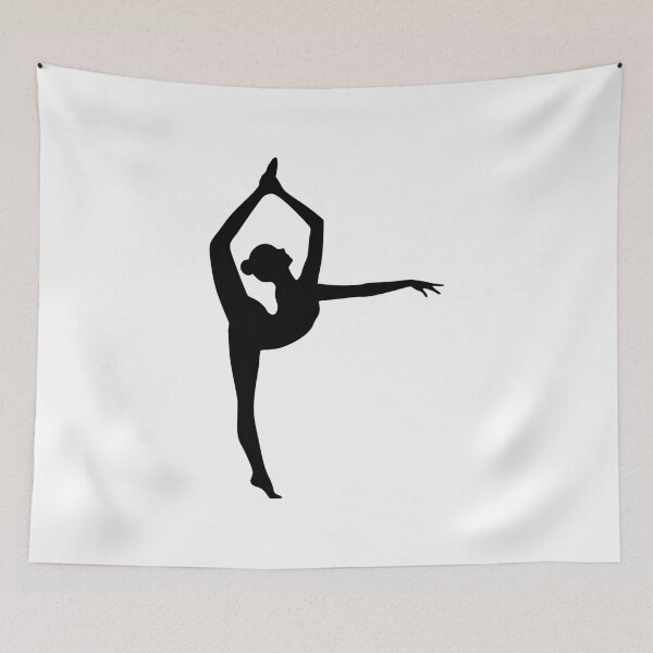Item preview, Rhythmic Gymnastics Black Silhouette Elegant Gymnast Art designed and sold by AnnSign.
