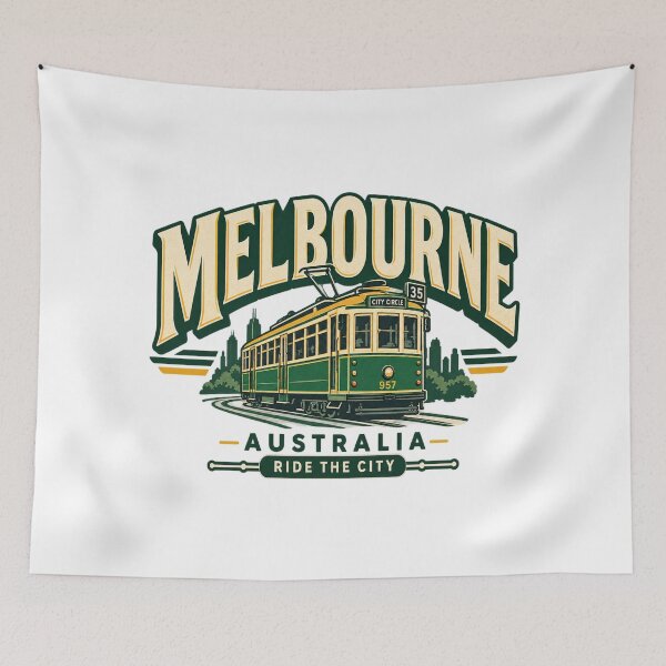 Item preview, Melbourne Vintage Tram Australia Retro Travel Souvenir designed and sold by Globalcitytees.