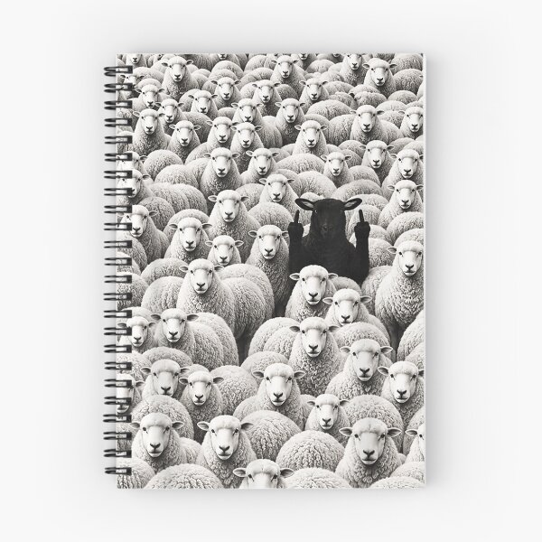 Item preview, Black Sheep Flipping Off Middle Rebel Flock Outsider Humor designed and sold by Churt-Decor.