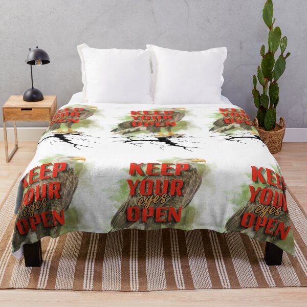 Item preview, Keep Your Eyes Open - Bold Typographic Eagle Graphic designed and sold by PositiveEcho.