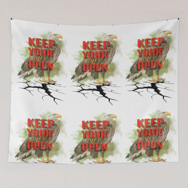 Item preview, Keep Your Eyes Open - Bold Typographic Eagle Graphic designed and sold by PositiveEcho.