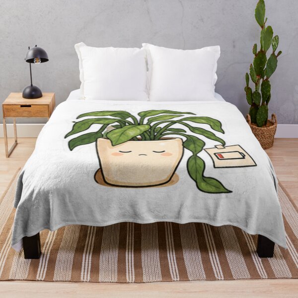 Item preview, Sleepy Green Houseplant with Low Battery Symbol designed and sold by manexus.