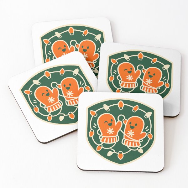 Item preview, Cute Retro Christmas Mittens Holiday Badge Illustration designed and sold by Vision Crafted.