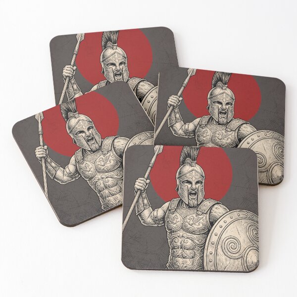 Item preview, Spartan Roar – Red Sun Warrior Engraving Art designed and sold by MJVolt.