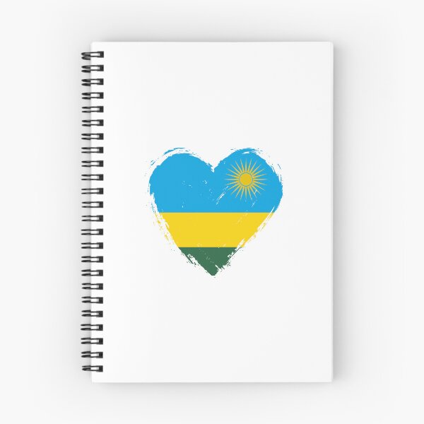 Aperçu de l'œuvre Cœur drapeau rwandais vieilli RW créée et vendue par shitpostee.