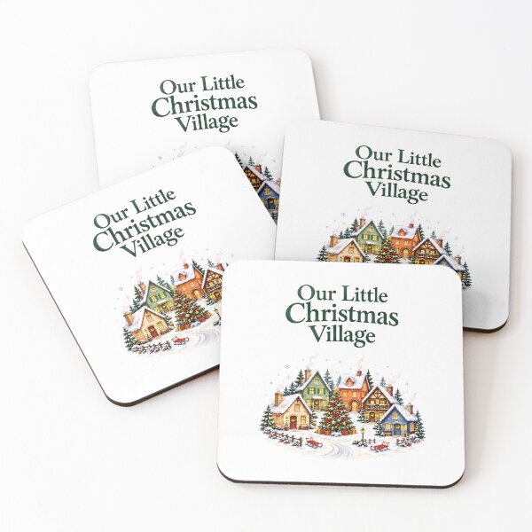 Item preview, Our Little Christmas Village – Cozy Snowy Cottage Illustration designed and sold by CheersTOGETHER.