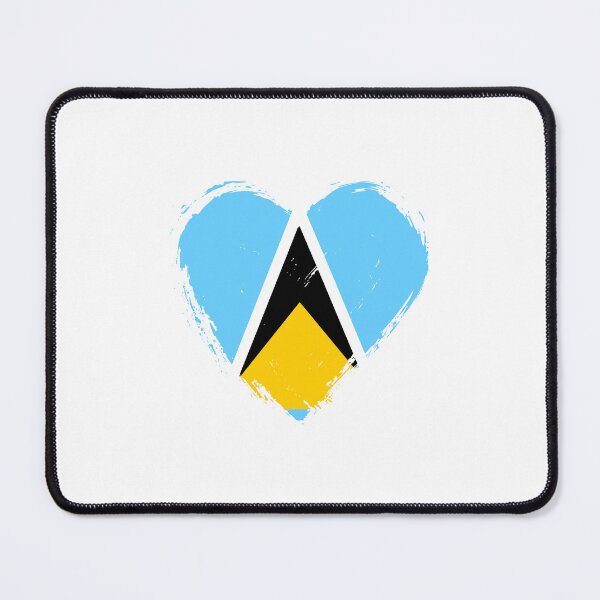 Item preview, Distressed Saint Lucia Flag Heart LC designed and sold by shitpostee.