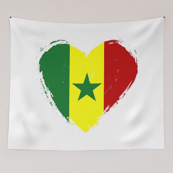 Item preview, Distressed Senegal Flag Heart SN designed and sold by shitpostee.