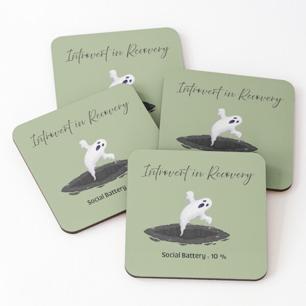 Item preview, Introvert in Recovery Social Battery 10% Funny Ghost Design designed and sold by tinkeybabes.