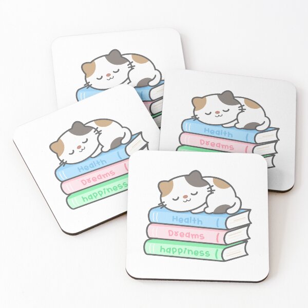 Item preview, Cute cat sleeping on stack of books designed and sold by nuchz.