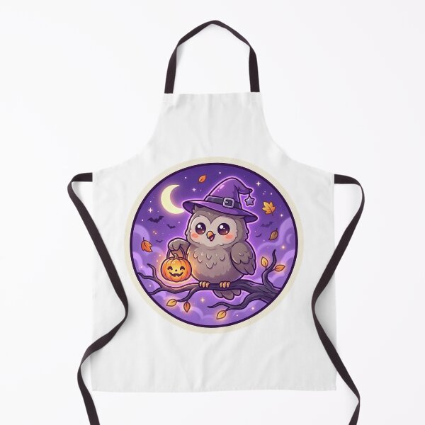 Item preview, Witchy Owl Holding Glowing Pumpkin Lantern designed and sold by ELmestka.