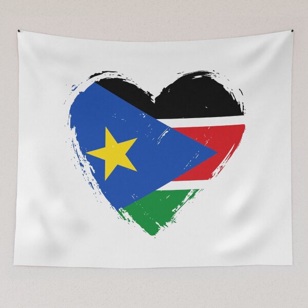 Item preview, Distressed South Sudan Flag Heart SS designed and sold by shitpostee.