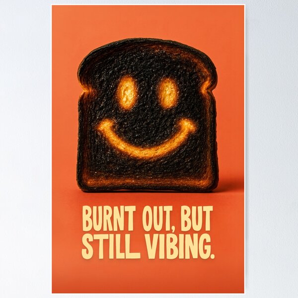 Item preview, Funny Toast “Burnt Out, But Still Vibing. designed and sold by Kunstkutter.