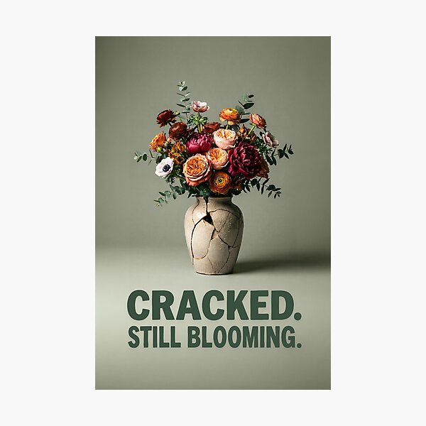 Item preview, Flower Bouquet in Vase "Cracked. Still Blooming." Boho designed and sold by Kunstkutter.