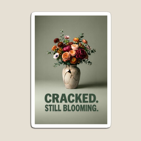 Item preview, Flower Bouquet in Vase "Cracked. Still Blooming." Boho designed and sold by Kunstkutter.