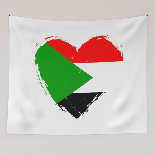 Item preview, Distressed Sudan Flag Heart SD designed and sold by shitpostee.