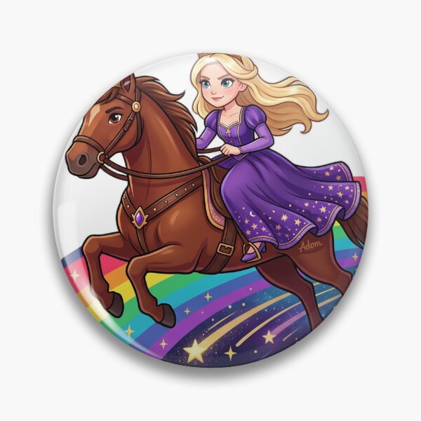 Item preview, Chase Your Destiny Cosmic Horse Girl Badge designed and sold by Adom-Fashon.