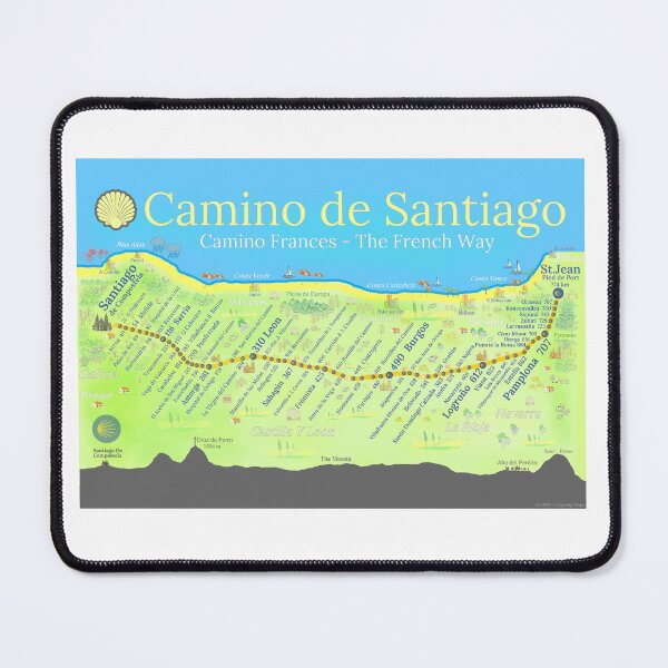 Item preview, Map of the Camino de Santiago designed and sold by Inspiring Maps.