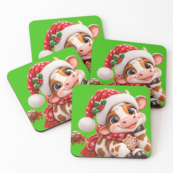 Item preview, Sweet Christmas Moo – Cow with Gingerbread Star designed and sold by JanRizz.