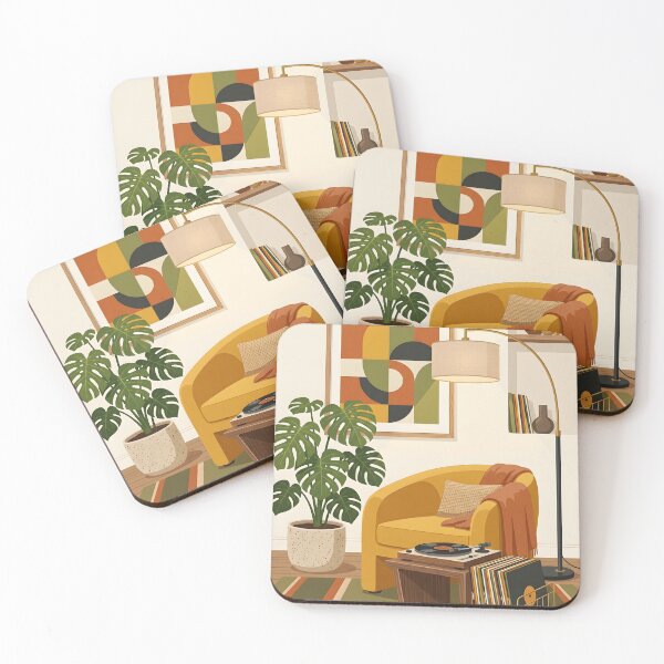 Item preview, Mid Century Modern Vinyl Lounge Nook - Retro Aesthetic Bauhaus Print designed and sold by MissoStudio.