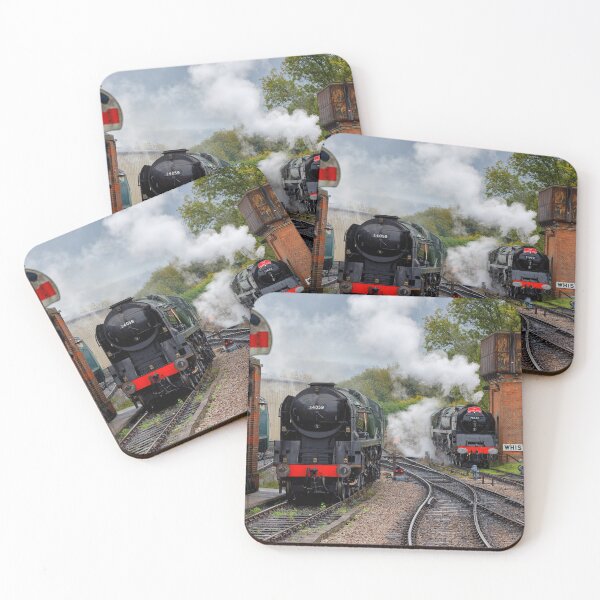 Item preview, Giants of Steam No 34059 The Sir Archibald Sinclair and No 71000 The Duke of Gloucester at The Bluebell Railway Sheffield Park East Sussex UK designed and sold by John Gilham - Landscape Photography.