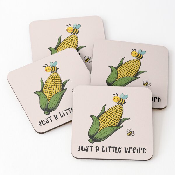 Item preview, Just a Little Weird Cute Bee and Corn Funny Quirky Design designed and sold by tinkeybabes.