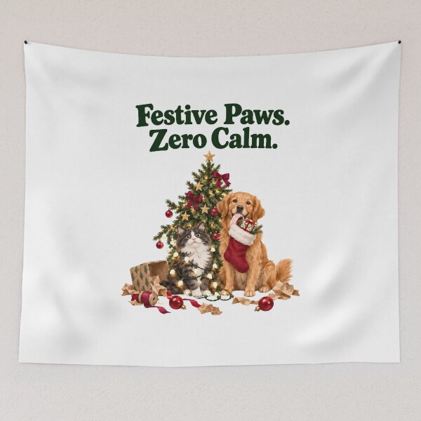 Item preview, Festive Paws Zero Calm – Christmas Cat and Dog designed and sold by CheersTOGETHER.