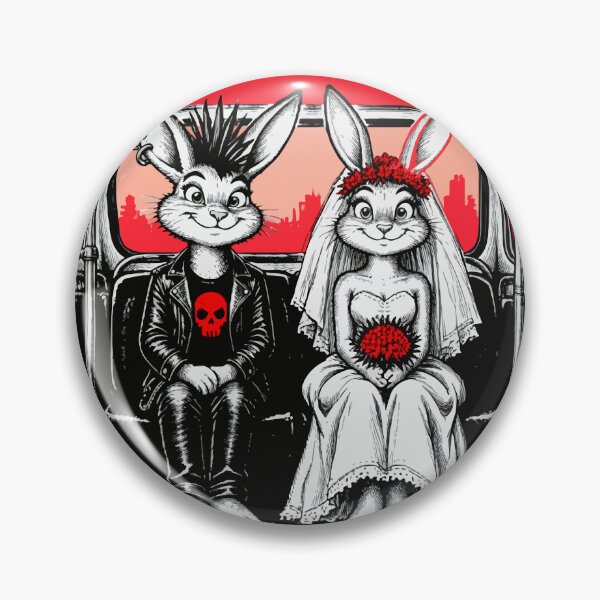 Item preview, Punk Hare Newly Wed in Vintage Bus designed and sold by vivendulies.