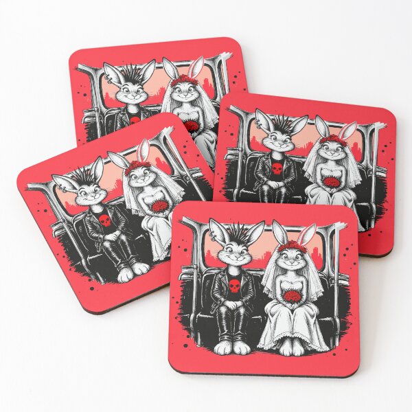 Item preview, Punk Hare Newly Wed in Vintage Bus designed and sold by vivendulies.