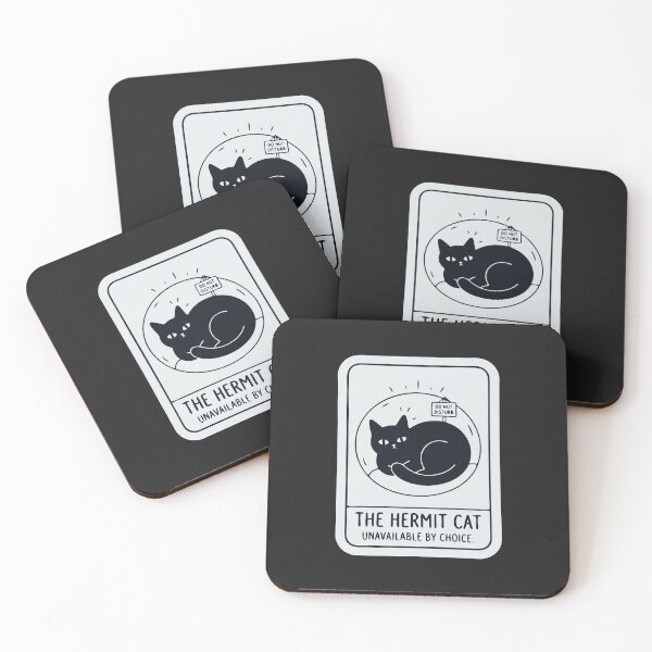 Item preview, "The Hermit Cat" Funny Introvert Black Cat Tarot Card designed and sold by Cipher & Soul.