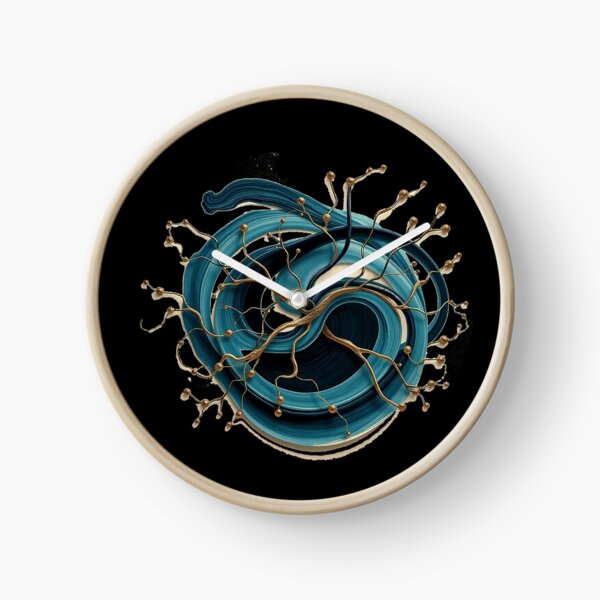 Item preview, Neurographic Flow: Teal & Gold Abstract Art designed and sold by Stefrait-7.