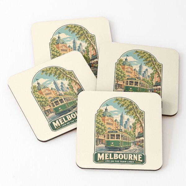 Item preview, Melbourne Vintage Tram City Street Australia Travel Poster designed and sold by Globalcitytees.