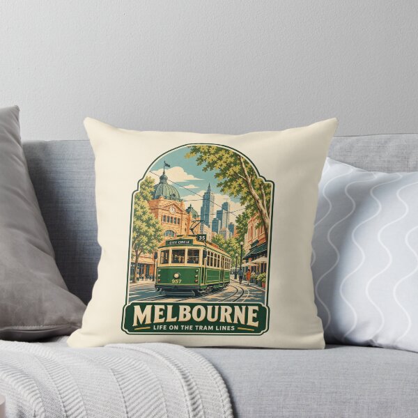 Item preview, Melbourne Vintage Tram City Street Australia Travel Poster designed and sold by Globalcitytees.
