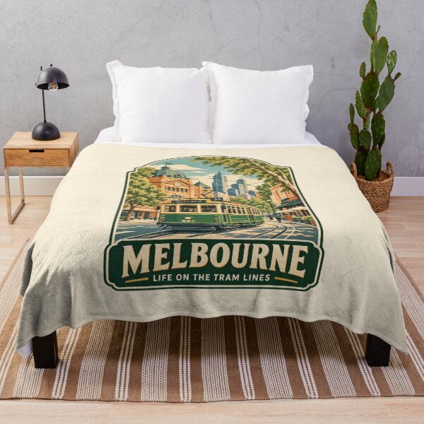 Item preview, Melbourne Vintage Tram City Street Australia Travel Poster designed and sold by Globalcitytees.