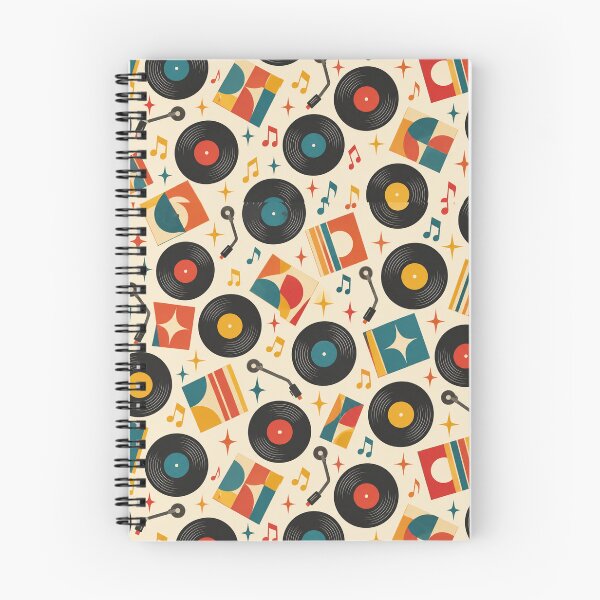 Item preview, Vinyl Record Pattern Retro Records Mustard Teal Cream designed and sold by Fanverse Merchandise.
