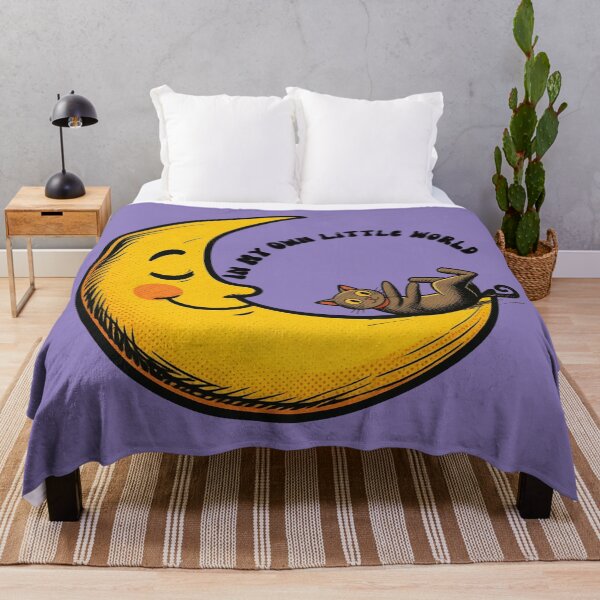 Item preview, In My Own Little World Cute Sleeping Moon and Black Cat Design designed and sold by tinkeybabes.