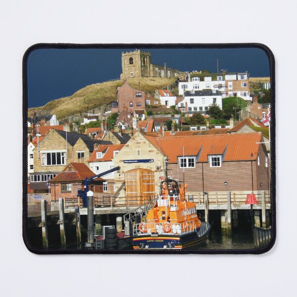 Item preview, Whitby Lifeboat Station and St Mary's Church under Stormy Skiy designed and sold by Astute-Artio-Photography.