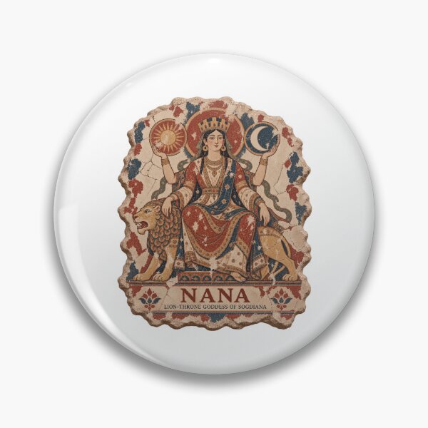 Item preview, Nana Lion-Throne Goddess of Sogdiana — Sogdian Heritage Art designed and sold by Larkfound Studio.