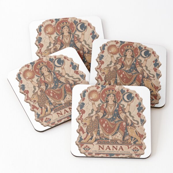 Item preview, Nana Lion-Throne Goddess of Sogdiana — Sogdian Heritage Art designed and sold by Larkfound Studio.