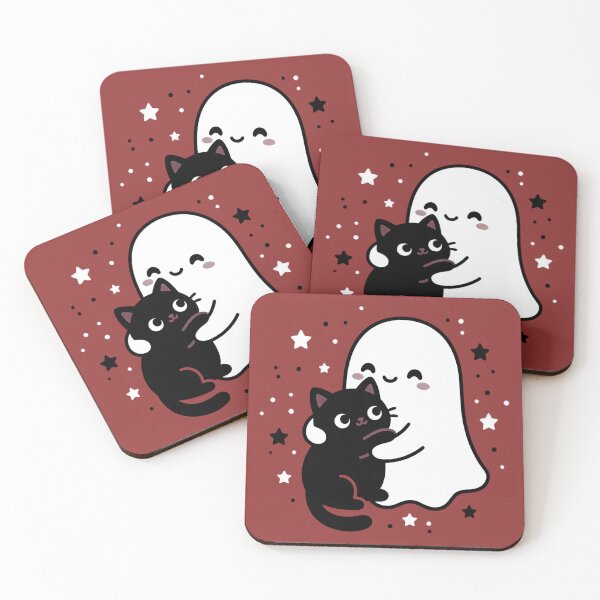 Item preview, Cute Ghost Hugging Black Cat designed and sold by DariaDoodleArt.