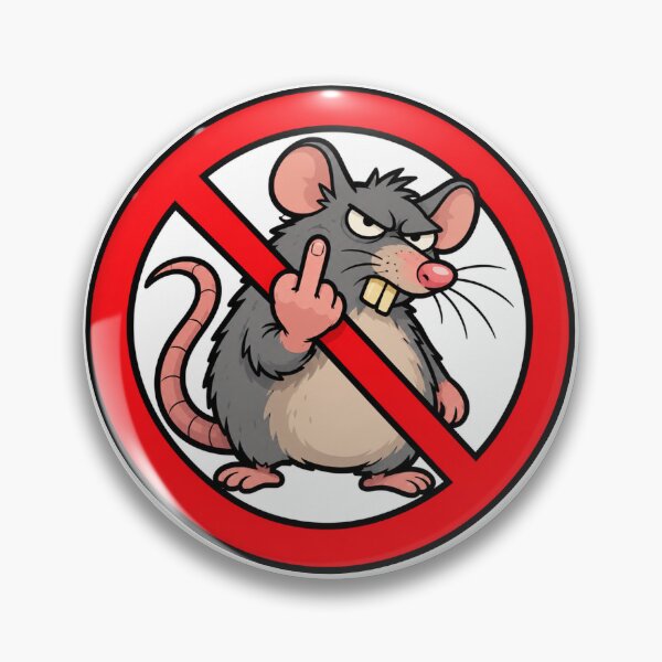 Item preview, No Rats Funny Rat Prohibition Sign Middle Finger designed and sold by MonkiFlipp.