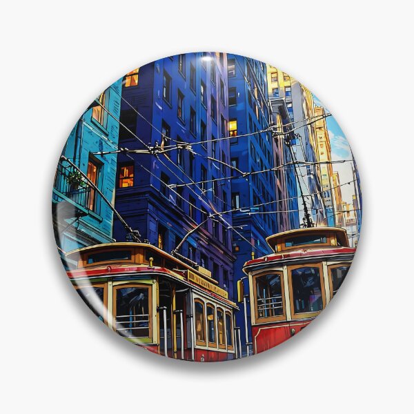 Item preview, Vintage Red Streetcars Urban Art designed and sold by Vintage Poster Gallery.