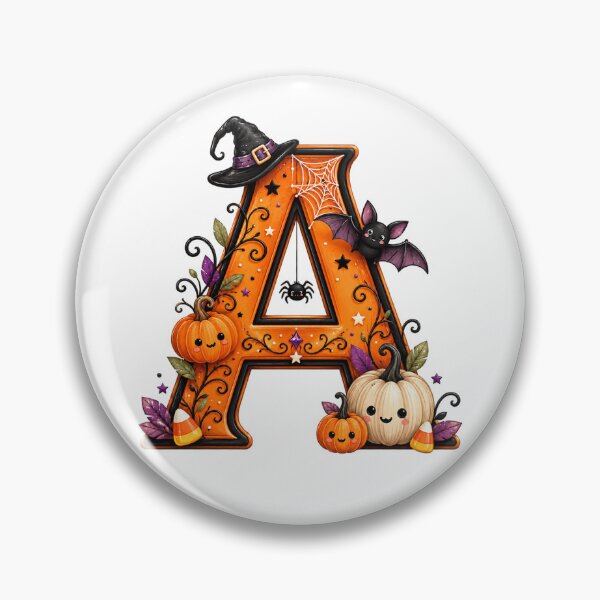 Item preview, Cute Halloween Letter A Witch Hat Pumpkin Bats designed and sold by Phil Ben.