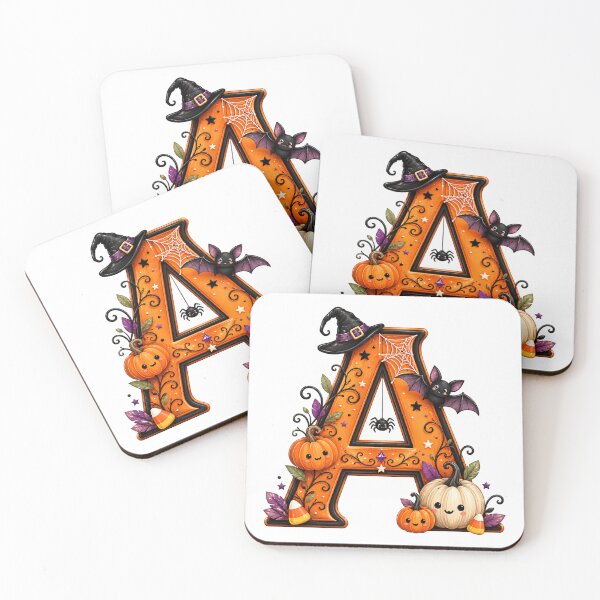 Item preview, Cute Halloween Letter A Witch Hat Pumpkin Bats designed and sold by Phil Ben.